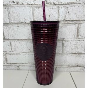 Starbucks Holiday 2020 Maroon Disco Grid Tumbler